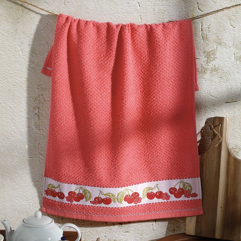 linha copa e cozinha pano copa jacquard vida ii cerejas
