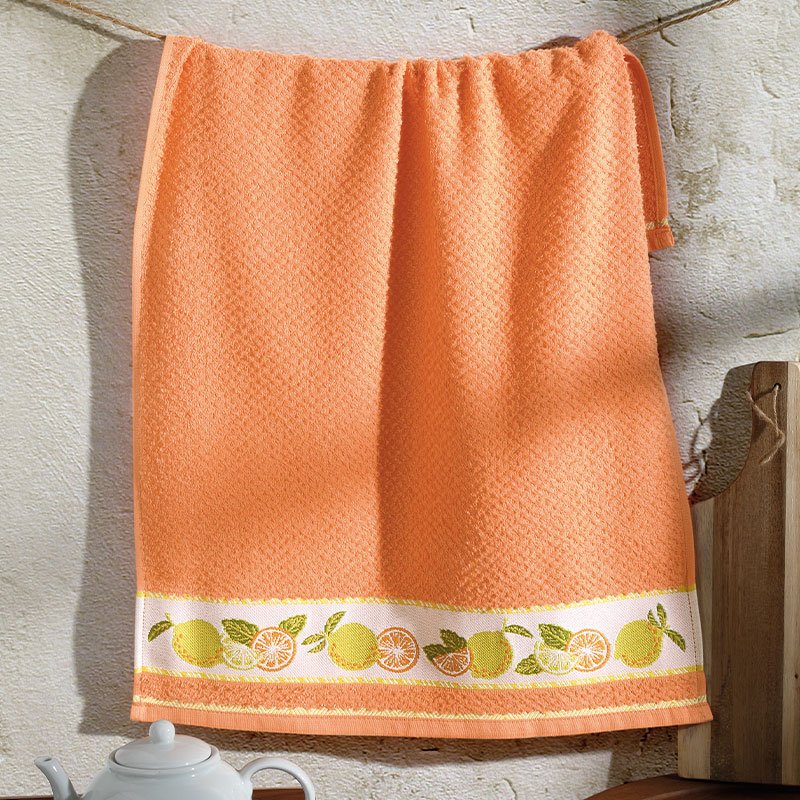 linha copa e cozinha pano copa jacquard vida iimao laranja