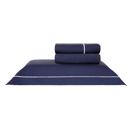 jogo de cama marinho branco