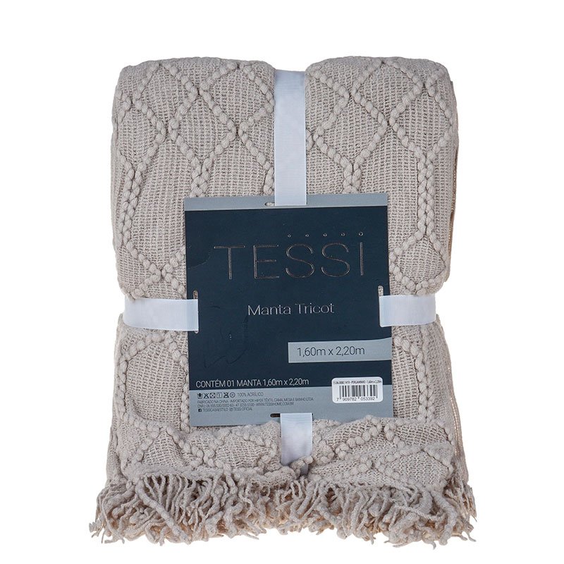 manta tricot pergaminho