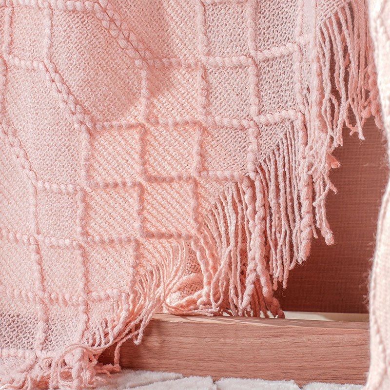 manta tricot champagne detalhe 2