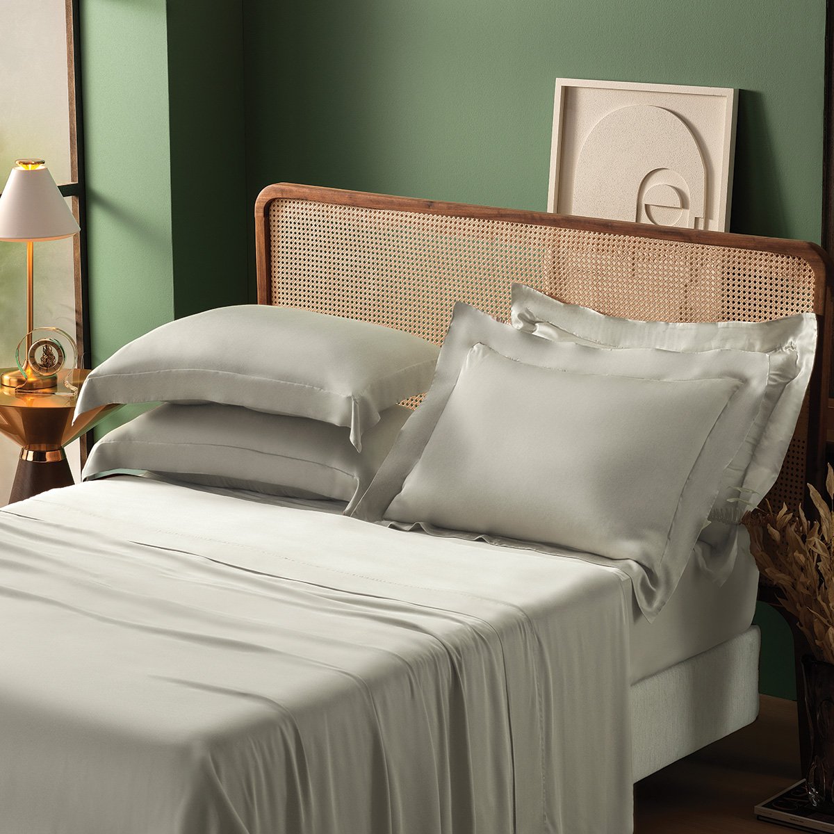 jogo de cama bambu ambiente cinza nevoa